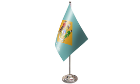 Delaware satin table flag 9x6in with chrome pole and base