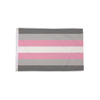 Demigirl Pride Flag 5ft x 3ft with grey white and pink stripes