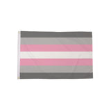 Demigirl Pride Flag 5ft x 3ft with grey white and pink stripes