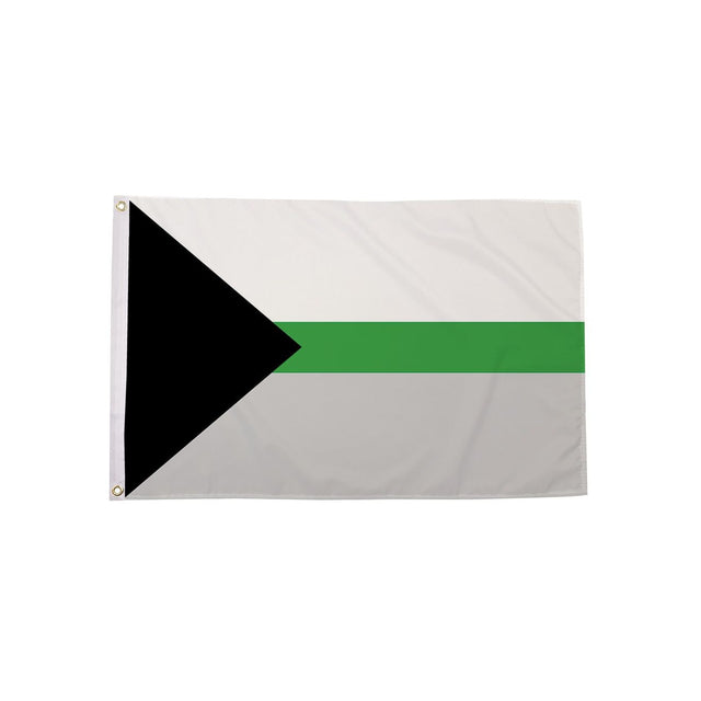 Demiromantic Pride Flag 5ft x 3ft in white grey green and black