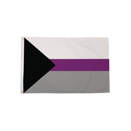 Demisexual Pride Flag 5ft x 3ft with black triangle and white purple grey design