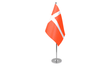 Denmark satin table flag 9x6in with chrome pole and base