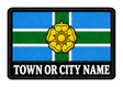 Derbyshire personalised county patch artwork preview, 90 x 60mm