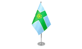Derbyshire satin table flag 9x6in with chrome pole and round base