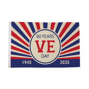 Flagmania VE Day 2025 Flag (A) 5ft x 3ft 5ft x 3ft Polyester Flag
