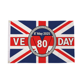 Flagmania VE Day 2025 Large Flag (B) 8ft x 5ft 8ft x 5ft polyester flag