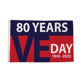 Flagmania VE Day 2025 Flag (C) 5ft x 3ft 5ft x 3ft Polyester Flag