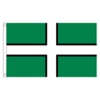 Devon county flag with white cross edged in black on green, 5ft x 3ft