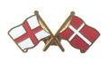 England & Denmark Flags Friendship Courtesy Enamel Lapel Pin Badge image 0