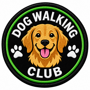 Dog Walking Club 80mm embroidered patch
