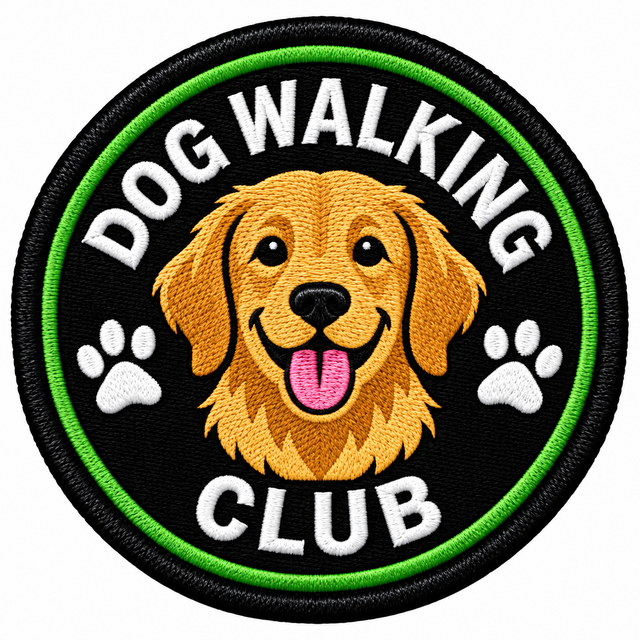 Dog Walking Club 80mm embroidered patch