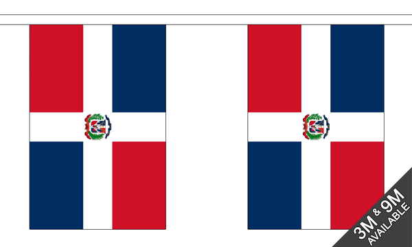 Dominican Republic 3 metre bunting, 10 flags - Flagmania
