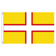 Dorset new county flag with white cross edged in red on gold yellow, 5ft x 3ft