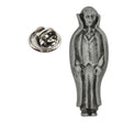 Dracula vampire pewter lapel pin badge with cape and butterfly clutch fastening