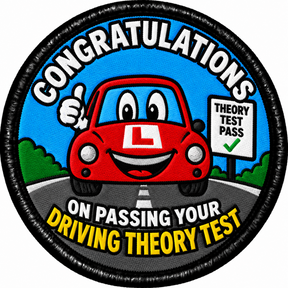 Driving Theory Test Pass 80mm Embroidered Patch
