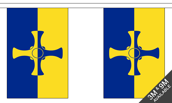 Durham (County) New 3 metre bunting, 10 flags - Flagmania