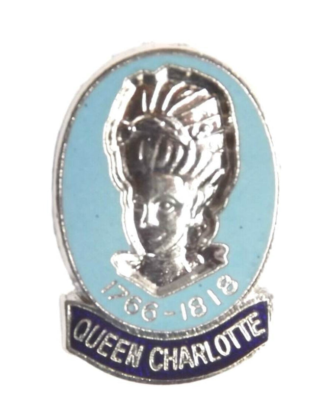 Queen Charlotte 1766 - 1818 Enamel Lapel Pin Badge image 0