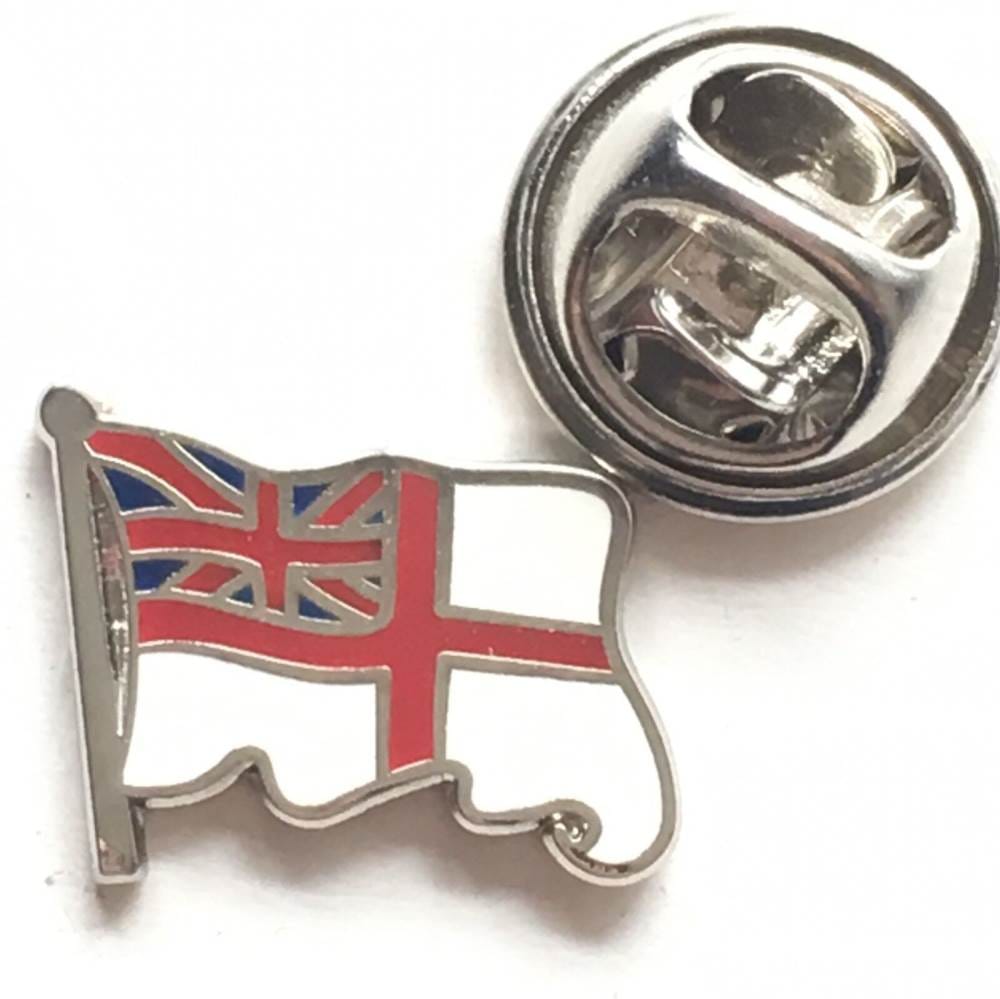 Royal Navy White Ensign - MOD Military Approved Navy Enamel Pin Badge image 1