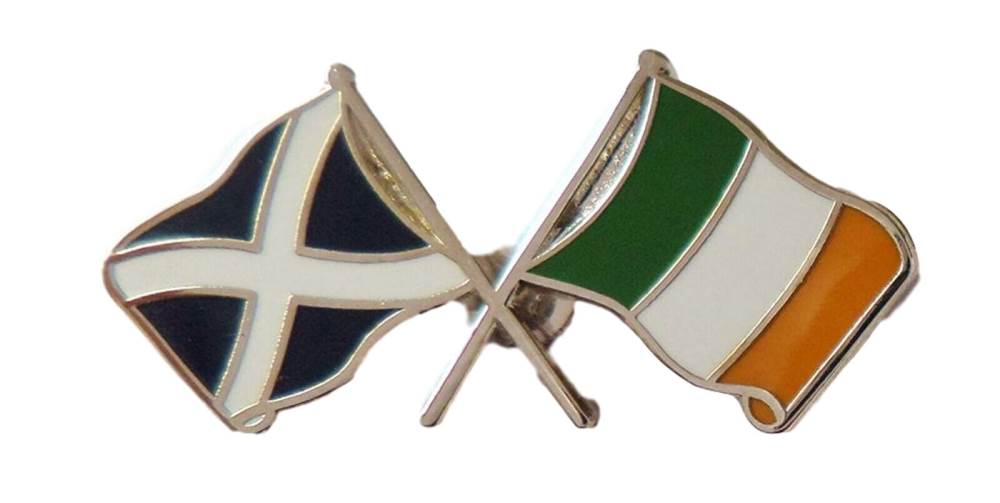Scotland & Ireland Eire Flags Friendship Courtesy Enamel Lapel Pin Badge T371 image 0