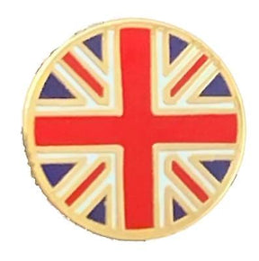 Small Round Union Jack Quality enamel lapel pin badge T1029 image 0