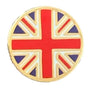 Small Round Union Jack Quality enamel lapel pin badge T1029 image 0