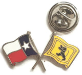 Texas and Scotland Lion Rampant Friendship Courtesy Enamel Lapel Pin Badge image 1