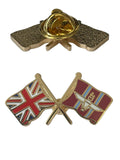 Paratroops and Union Jack Flag Military Enamel Lapel Pin Badge image 0