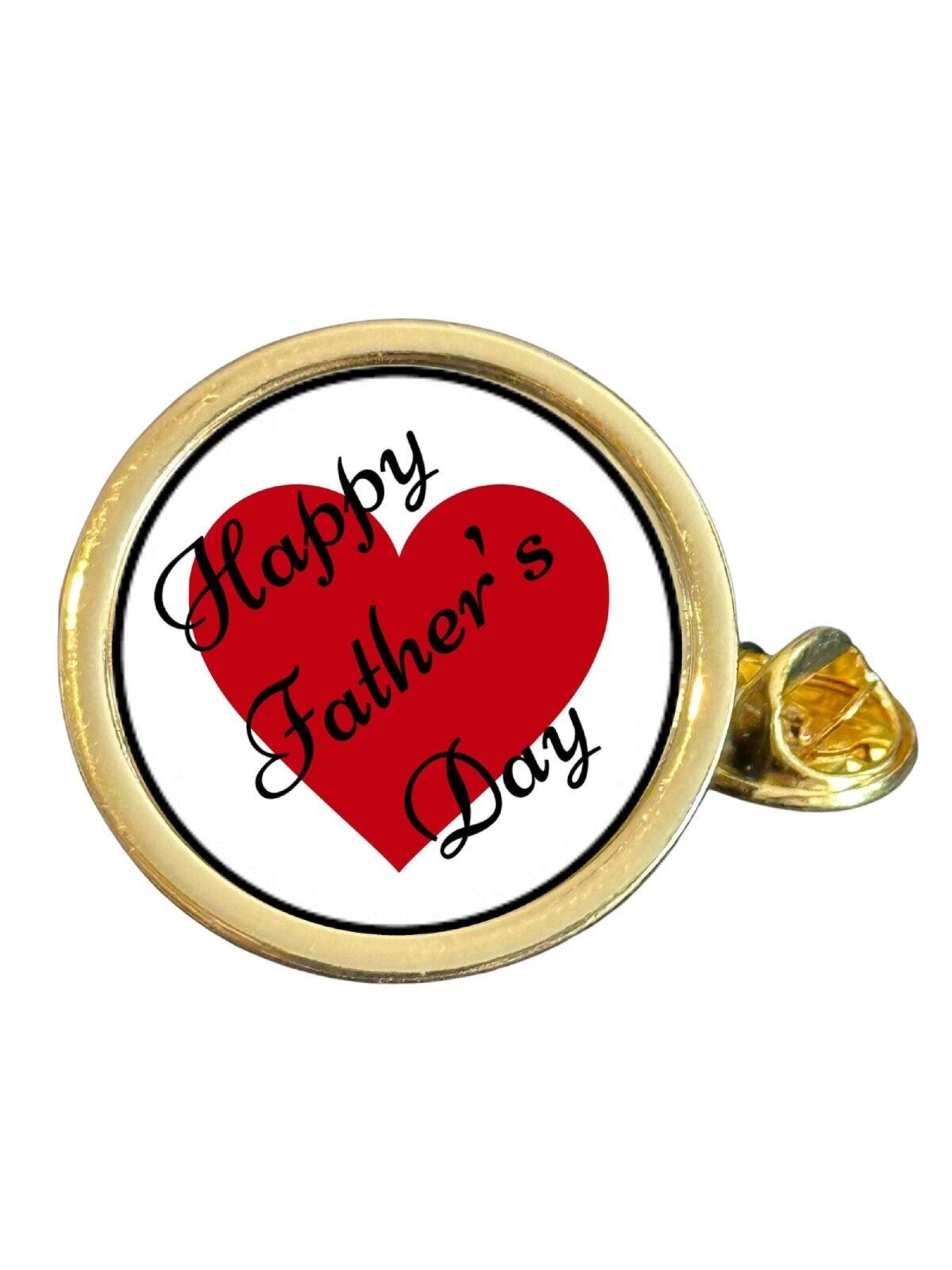 Happy Father’s Day (B) Gold Plated Domed Lapel Pin Badge image 0