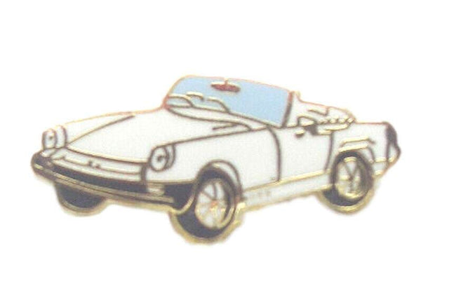 Triumph White Classic Motorcar Quality Enamel Lapel Pin Badge image 0