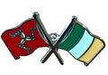 Isle Of Man And Ireland Eire Tricolour Friendship Flags Enamel Lapel Pin Badge image 0