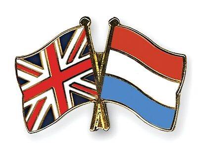 United Kingdom & Luxembourg Friendship Flags Enamel Lapel Pin Badge image 0
