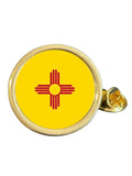 State Of New Mexico Part Flag USA Gold Plated Domed Lapel Pin Badge in Bag image 0