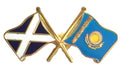 Scotland & Kazakhstan Flags Friendship Courtesy Enamel Lapel Pin Badge T1103 image 0