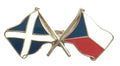Scotland & Czech Republic Flags Friendship Courtesy Enamel Lapel Pin Badge T997 image 0
