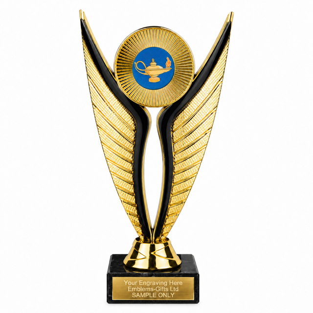 Lamp of Learning economy trophy 195mm with plastic top and marble base
