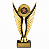 3rd Place Star economy trophy 195mm with plastic top and marble base