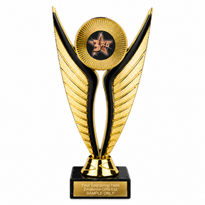 3rd Place Star economy trophy 195mm with plastic top and marble base