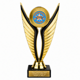 100% Attendance economy trophy 195mm with plastic top and marble base