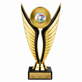 BMX economy trophy 195mm with plastic top and marble base