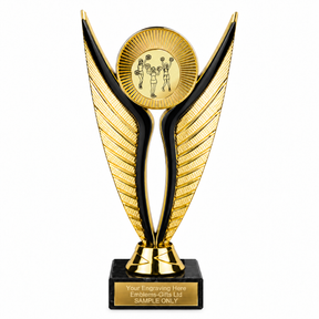 Cheerleading economy trophy 195mm with plastic top and marble base