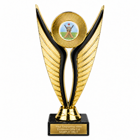 Cricket Bats economy trophy 195mm with plastic top and marble base