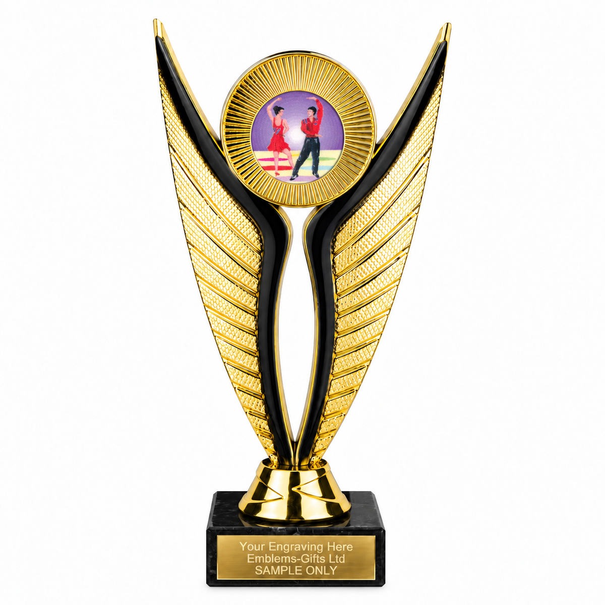 Dancing Couple economy trophy 195mm with plastic top and marble base