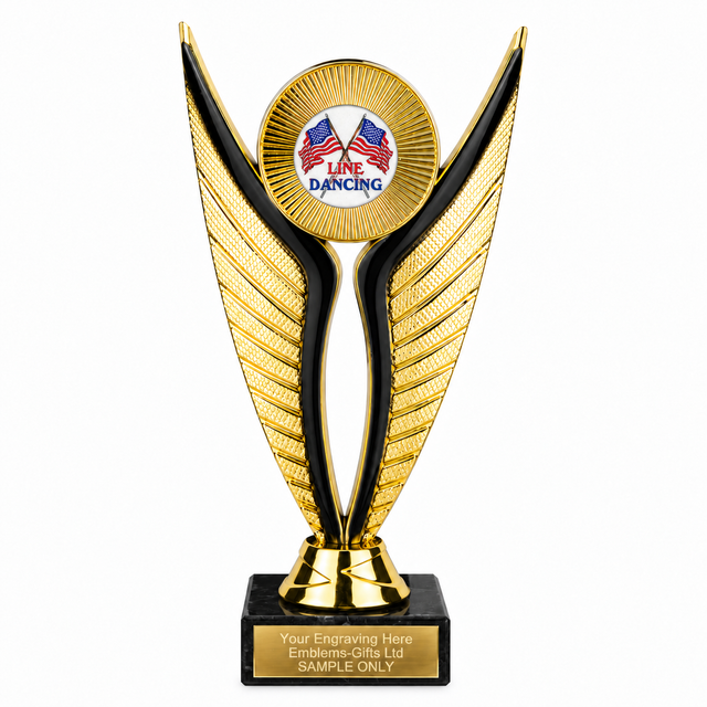 Line Dancing economy trophy 195mm with plastic top and marble base