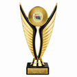 Dominoes Green economy trophy 195mm with plastic top and marble base