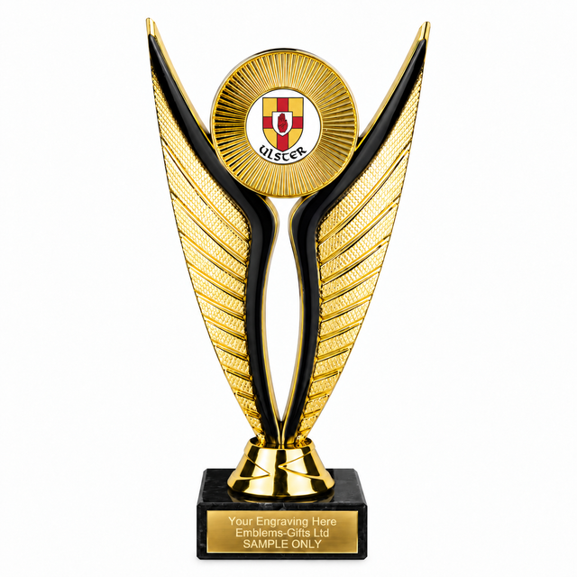 Ulster economy trophy 195mm with plastic top and marble base