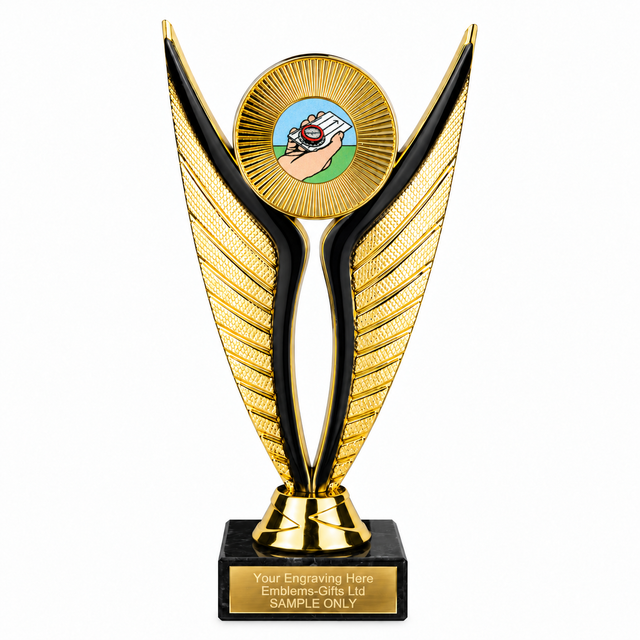 Orienteering economy trophy 195mm with plastic top and marble base