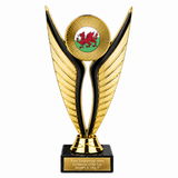 Welsh Dragon economy trophy 195mm with plastic top and marble base