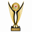 Football Player Red economy trophy 195mm with plastic top and marble base