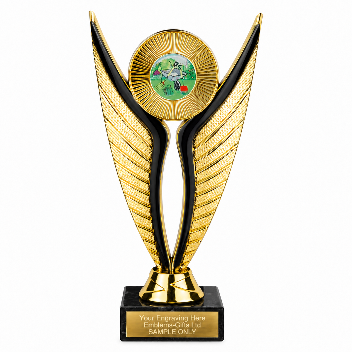 Gardening Tools economy trophy 195mm with plastic top and marble base