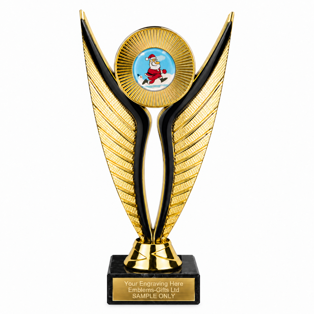 Santa Run economy trophy 195mm with plastic top and marble base